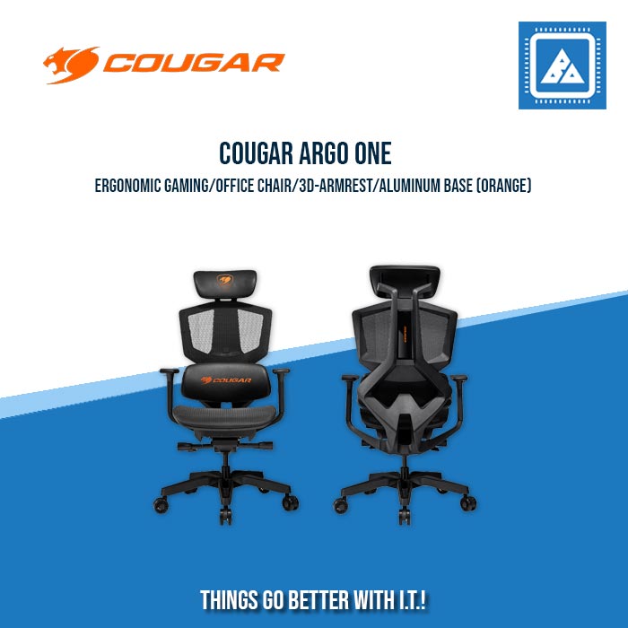 COUGAR ARGO ONE ERGONOMIC GAMING/OFFICE CHAIR/3D-ARMREST/ALUMINUM BASE (BLACK/BLACK ORANGE)) COUGAR ARGO ONE ERGONOMIC GAMING/OFFICE CHAIR/3D-ARMREST/ALUMINUM BASE (BLACK/BLACK ORANGE))
